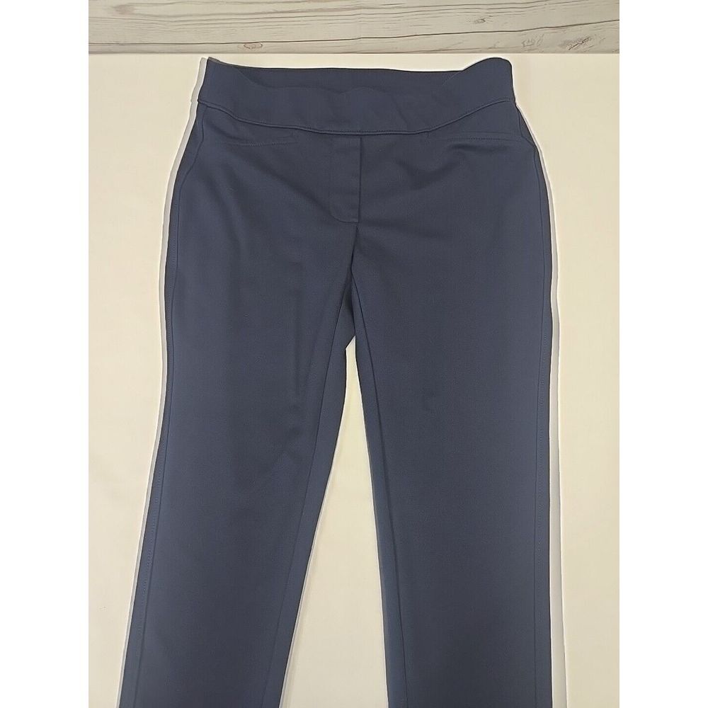 Chico's Stretch Pull On Navy‎ Blue Ankle Pants Women's 4 Petite 0P Faux Pockets